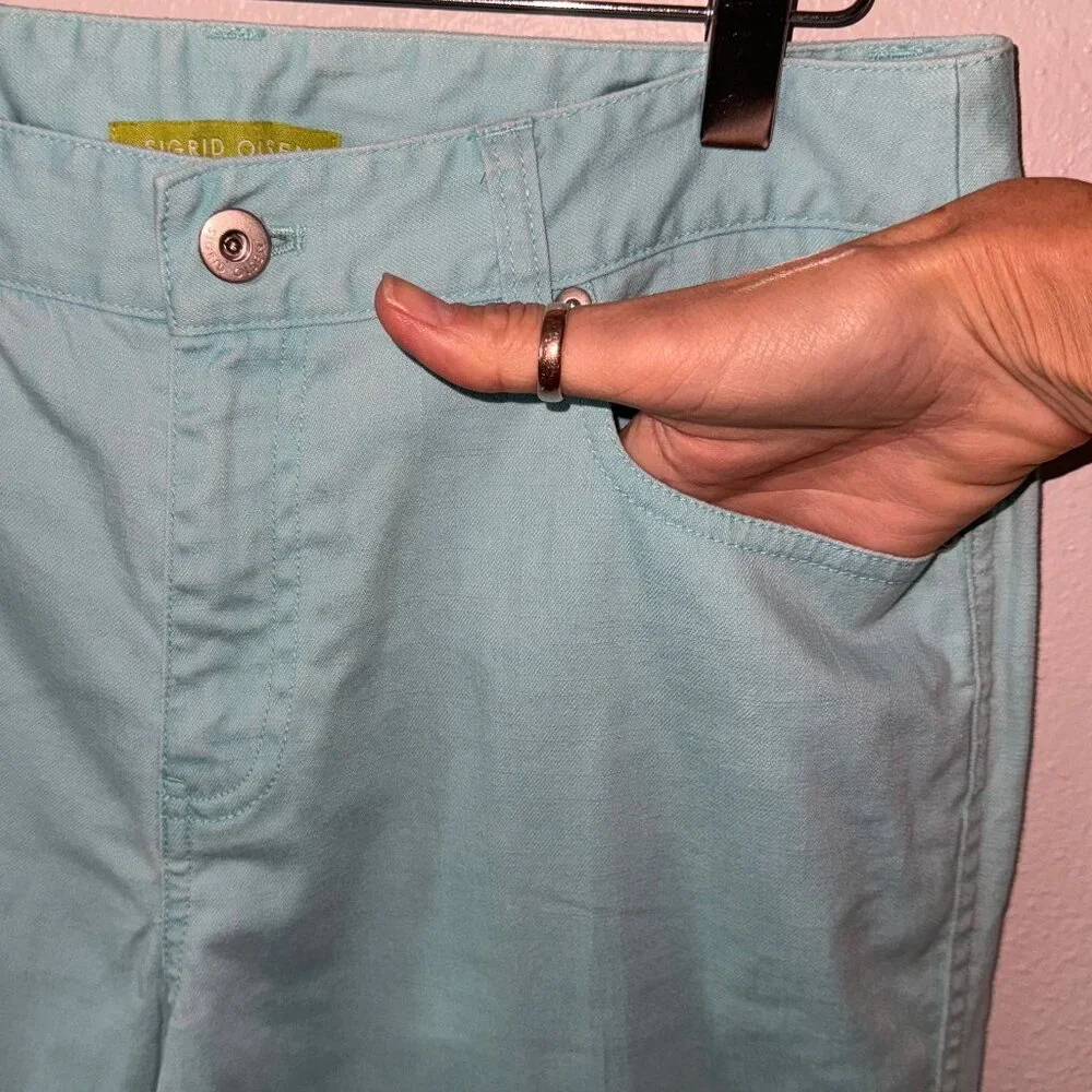 Sigrid Olsen Light Turquoise Modernist 00 Pants Size‎ 4